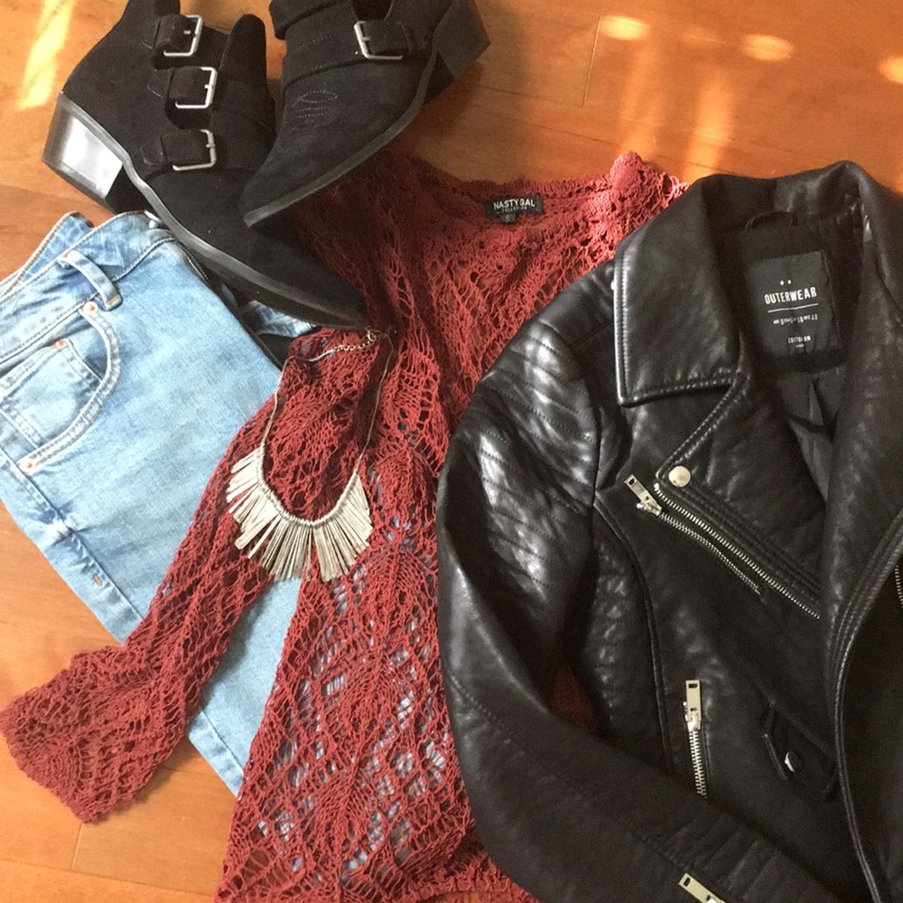 Dark rose Nasty Gal Crochet top